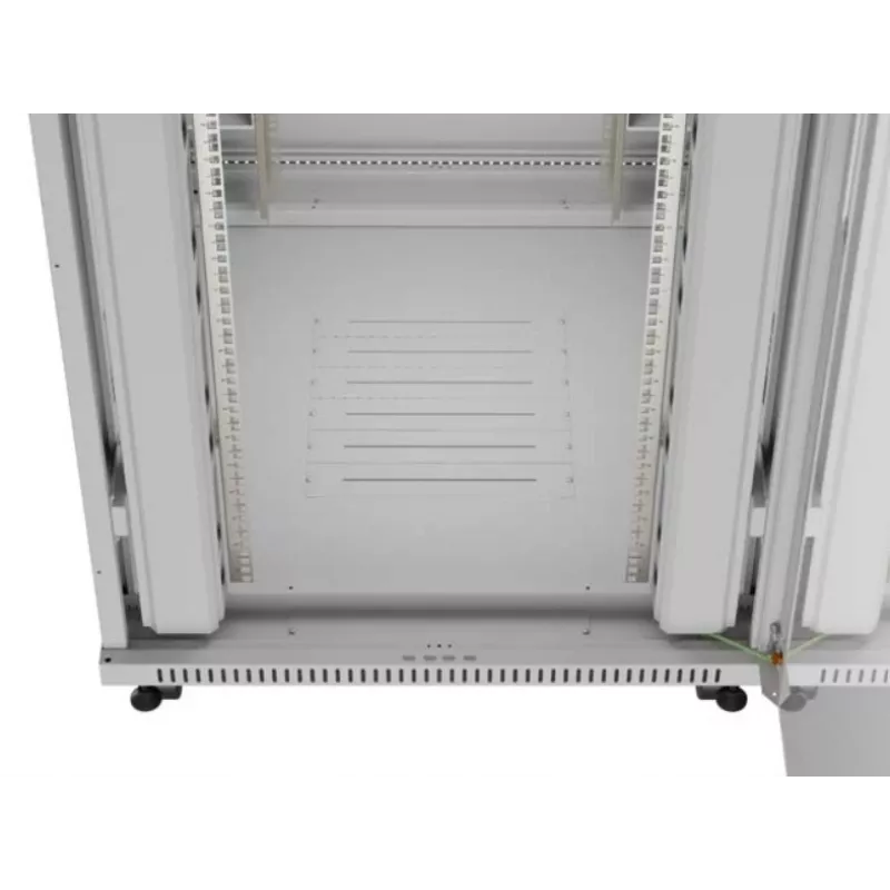 Armário rack LANBERG FF01-8047-12SL 47U 800x1000 mm cinzento com portas frontal e traseira de vidro e espaço para painel LCD