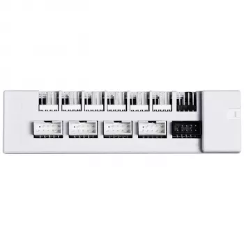 Hub USB e PWM Lian Li EDGE HUB EG-HUB01W — 4× USB, 6× PWM, branco