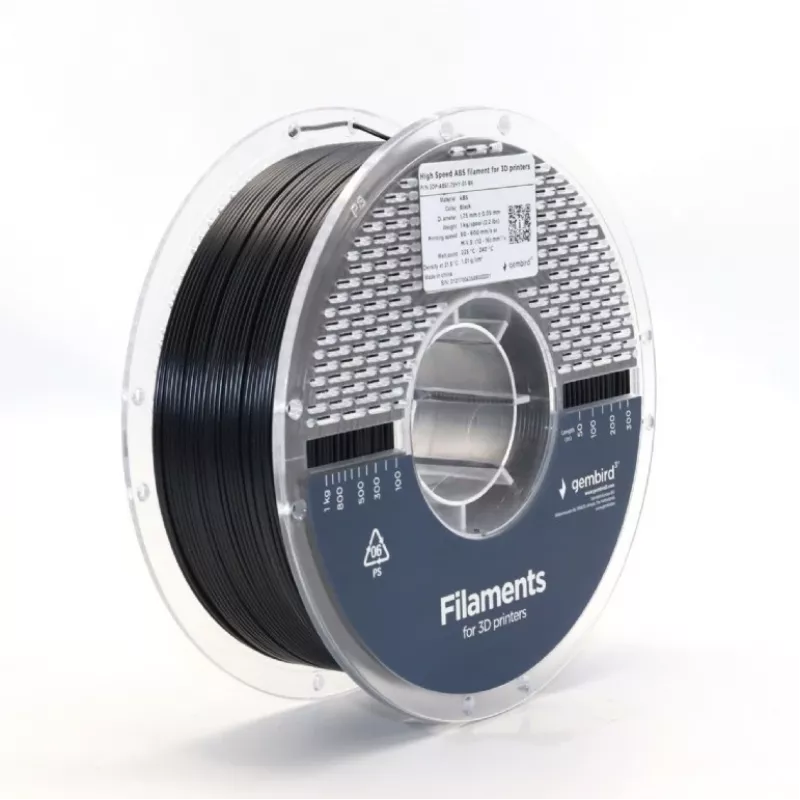 Filamento ABS High Speed, 1,75 mm, 1 kg, preto