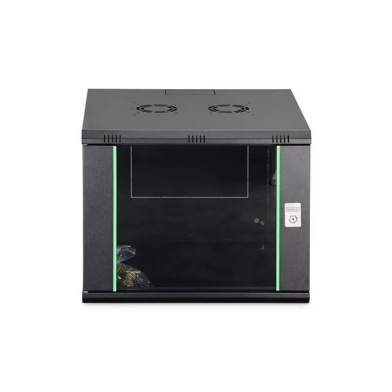 Armário de rede para montagem na parede DIGITUS Dynamic-N 9HE 19 polegadas 600x600 mm, IP20, fechadura com chave, não montado