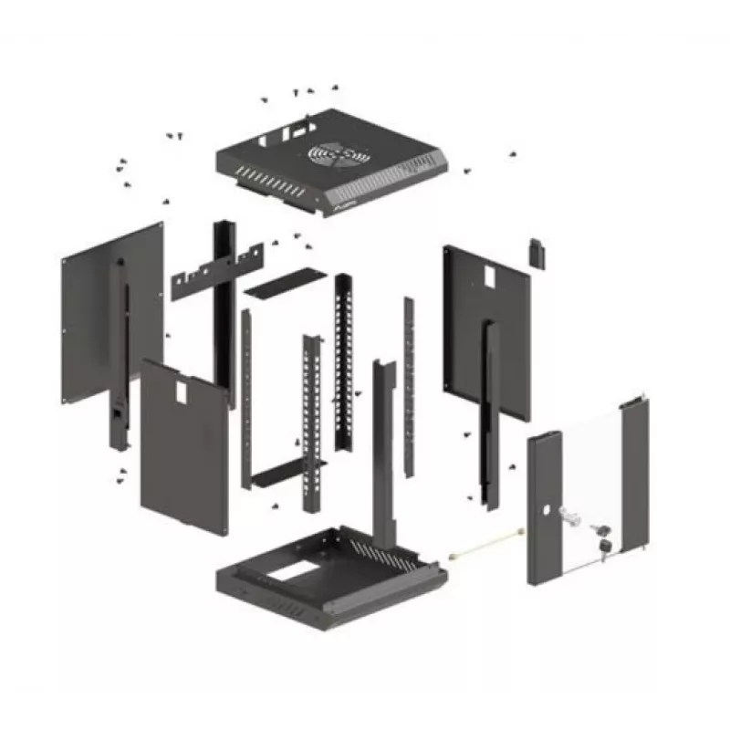 Rack de parede Lanberg WF11-3306-10B 6U preto capacidade 30 kg