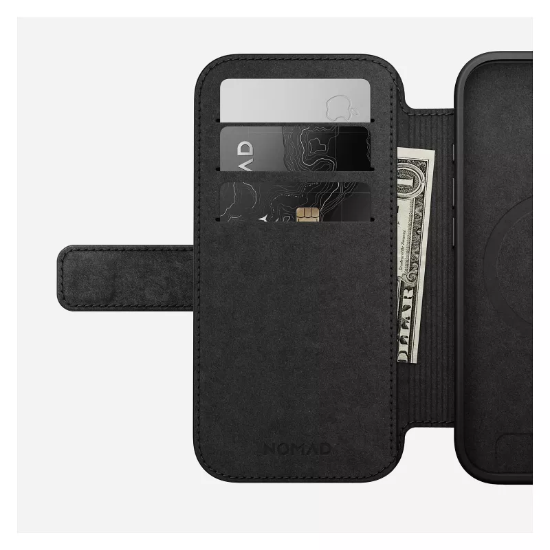 Capa tipo carteira para telemóvel Nomad NM014209858 para Apple iPhone 17, 16 cm (6,3 polegadas), castanha, 4 compartimentos para cartões