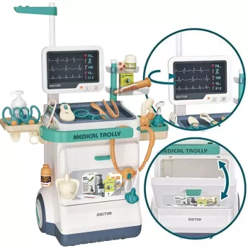 Extralink Toys conjunto de médico interativo, carrinho médico grande brinquedo