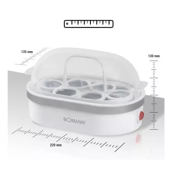 Ovoqueira Bomann EK 5022 CB 6 ovos 400 W prateado transparente branco