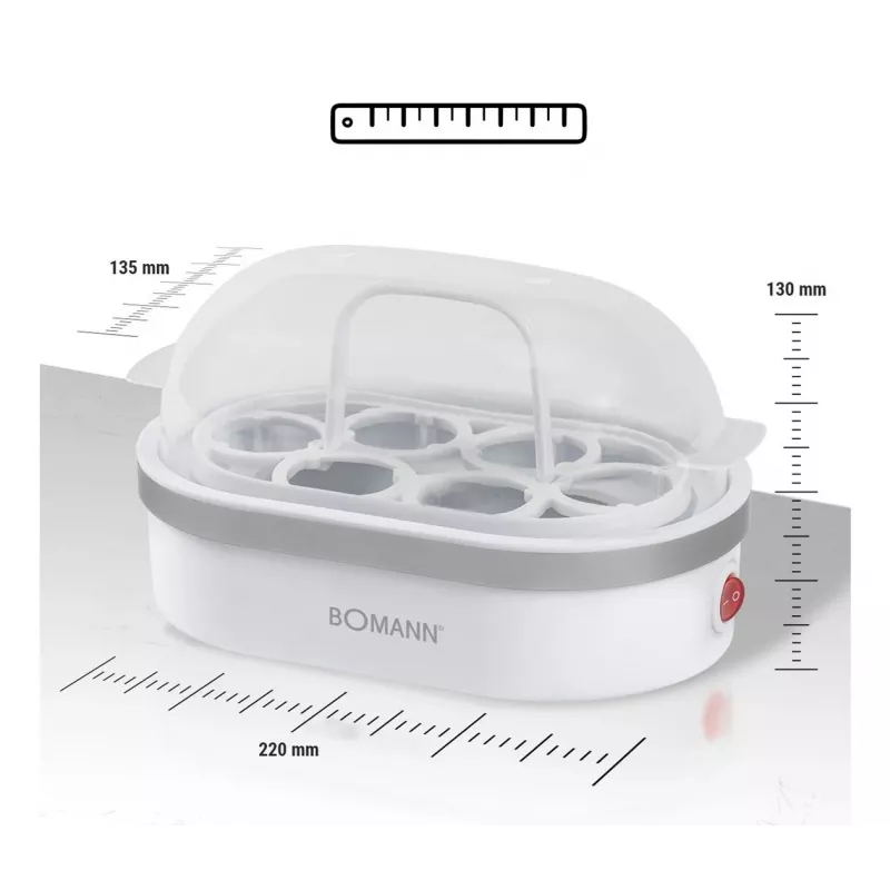 Ovoqueira Bomann EK 5022 CB 6 ovos 400 W prateado transparente branco