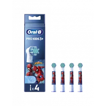 Oral-B EB10-4 Kids Spider-Man cabeças de escova de substituição, 4 unid.