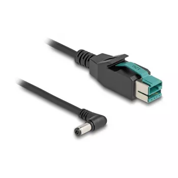 Cabo PoweredUSB DeLOCK conector macho 12 V para conector macho DC 5,5 x 2,1 mm angular 1 m