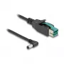 Cabo PoweredUSB DeLOCK conector macho 12 V para conector macho DC 5,5 x 2,1 mm angular 1 m
