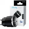 Tomada inteligente Shelly Wave Plug S Z-Wave 800 preto — tomada inteligente Z-Wave 800, 230 V/12 A, 2500 W, medição de potência