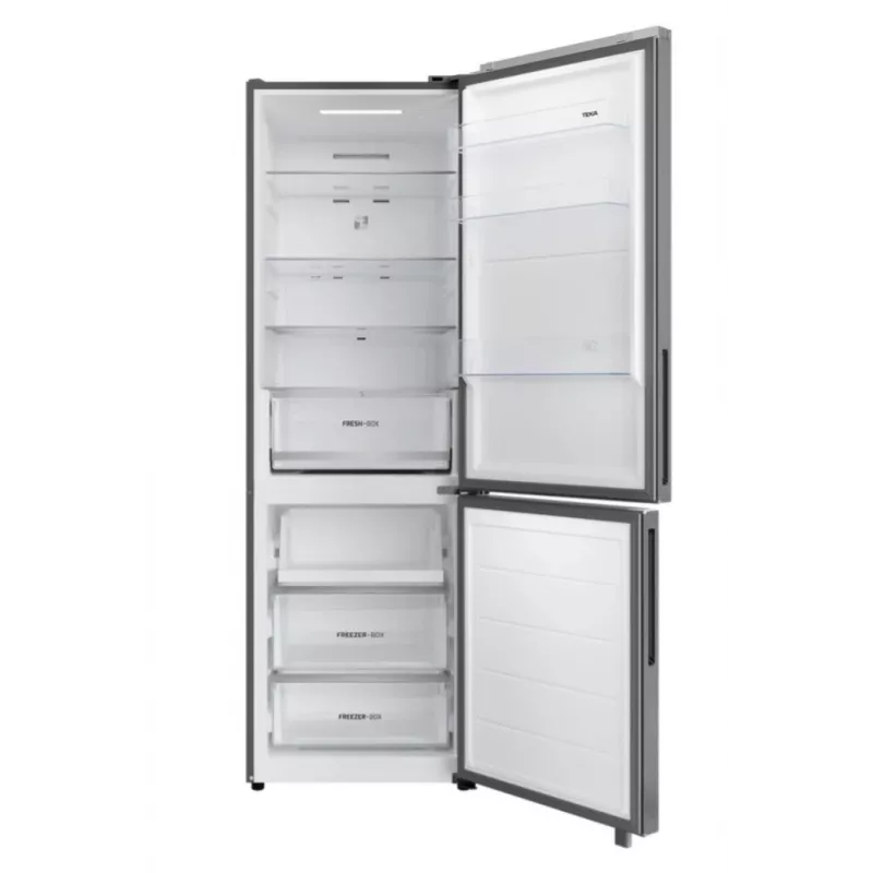 Combinado frigorífico-congelador independente TEKA RBF 54650 SS XL, aço inoxidável, 401 L capacidade total, congelador em baixo, No Frost, controlo tátil