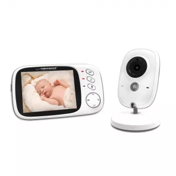 Intercomunicador vídeo para bebé ESPERANZA EHM002 câmara ecrã de 3,2 polegadas, 320×240, alcance 50 m, LiPo 750 mAh, branco