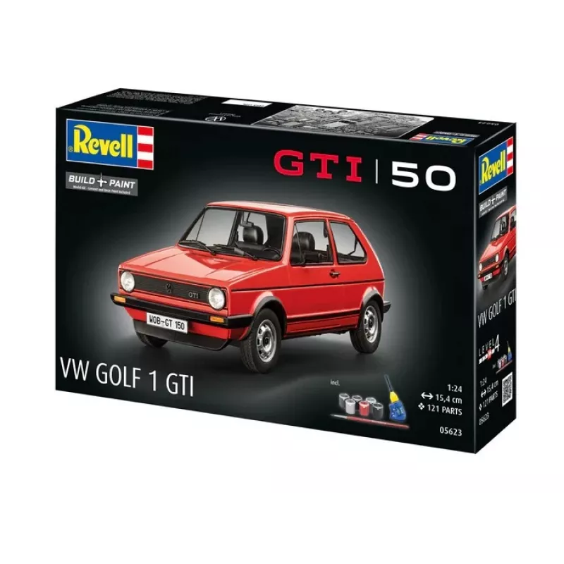 Modelo em plástico carro REVELL VW Golf1 GTI 50 Anos escala 1:24
