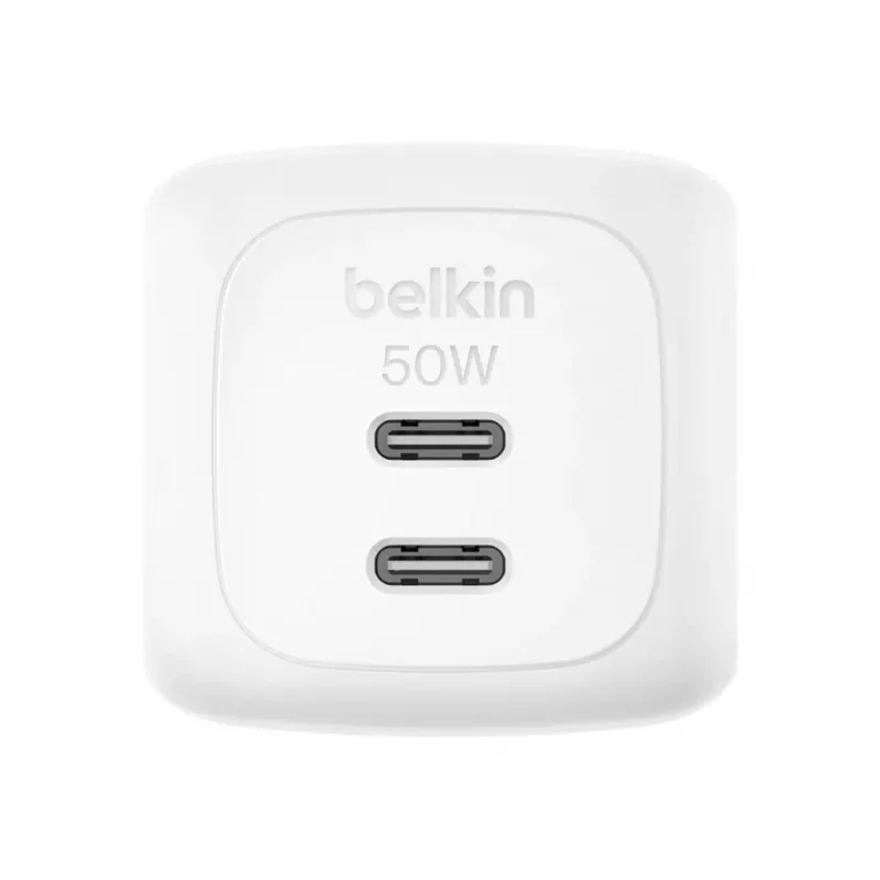 Carregador de parede Belkin WCH019KQWH 50W Dual USB-C PD PPS