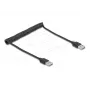 Cabo espiral DeLOCK EASY-USB 2.0 Type-A macho para Type-A macho 0,5 m a 0,8 m preto