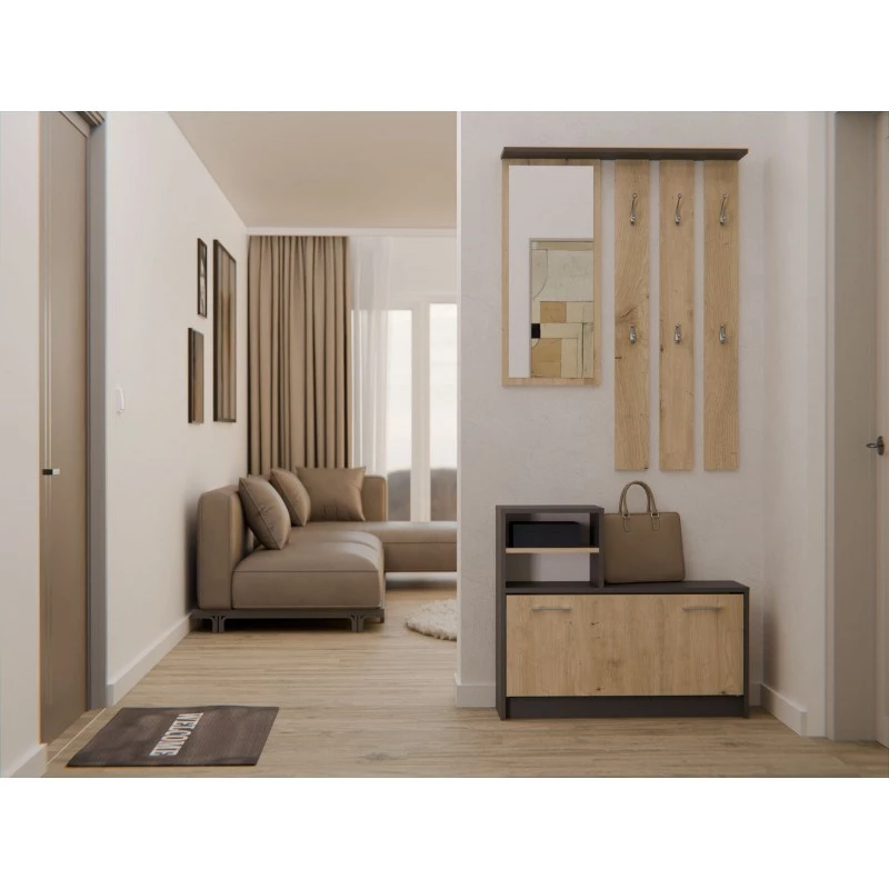 Roupeiro top e shop GAR ANT/ART com 1 porta de abrir, 850×240×1600 mm