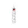 PowerWatch 3 m (4 tomadas) branco com interruptor de rede