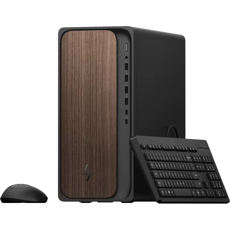 HP OmniDesk AI PC M03-0475ng Core Ultra 7 265 16GB/1TB SSD Windows 11 Dark Wood - layout do teclado possivelmente alemão