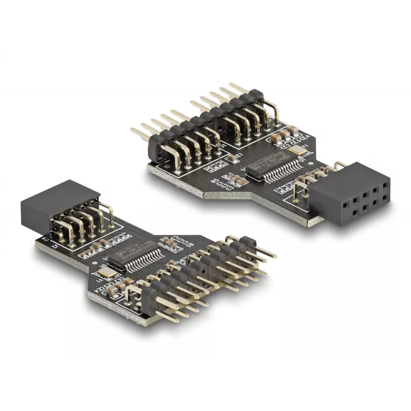 Adaptador de cabo DeLOCK 60045 9 pinos USB 2.0 2 x pin header de 9 pinos preto