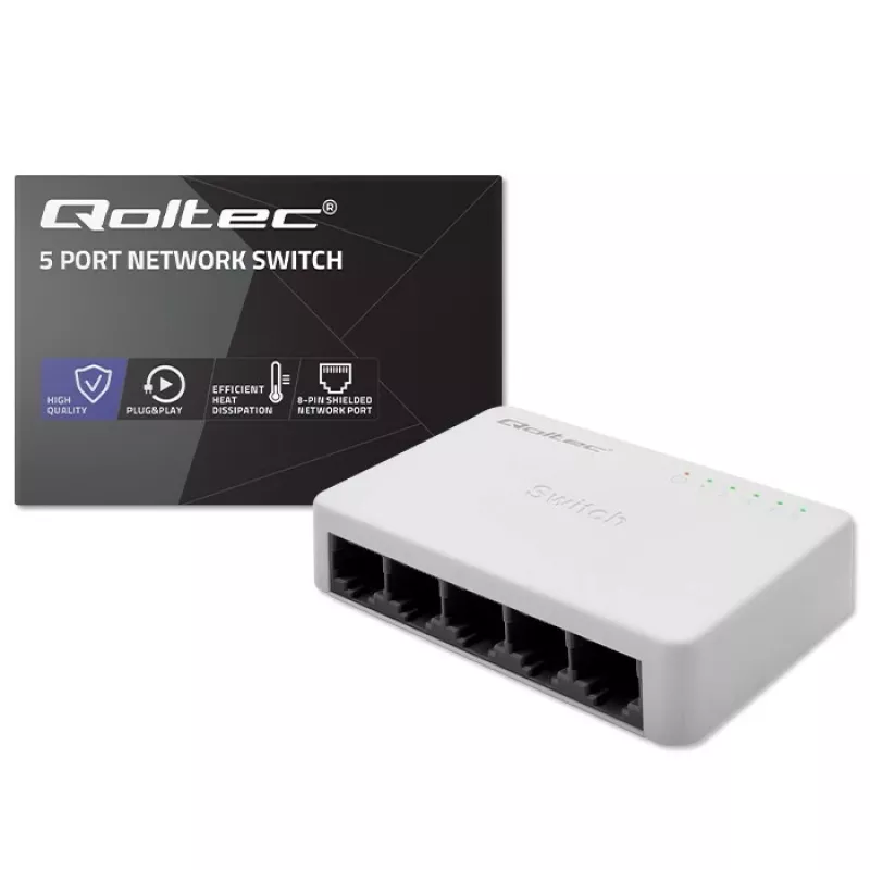 Switch de rede 5x porta RJ45 100 Mbit/s LAN