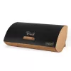 Caixa de pão Maestro MR-1775-BLACK preta, madeira bambu, metal