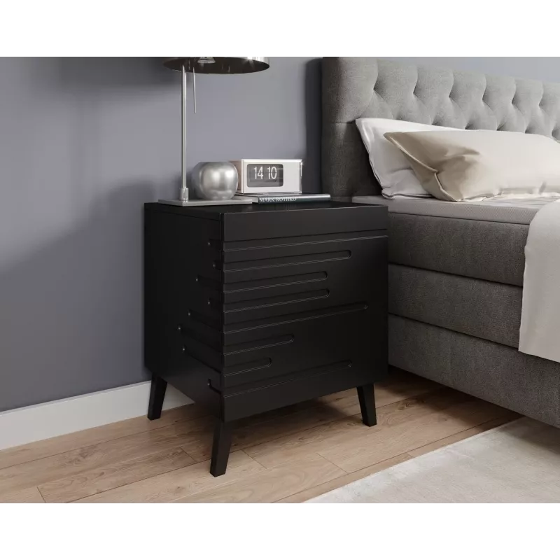 Cama Meble NOVA mesa de cabeceira, 44×40×52 cm, preto mate