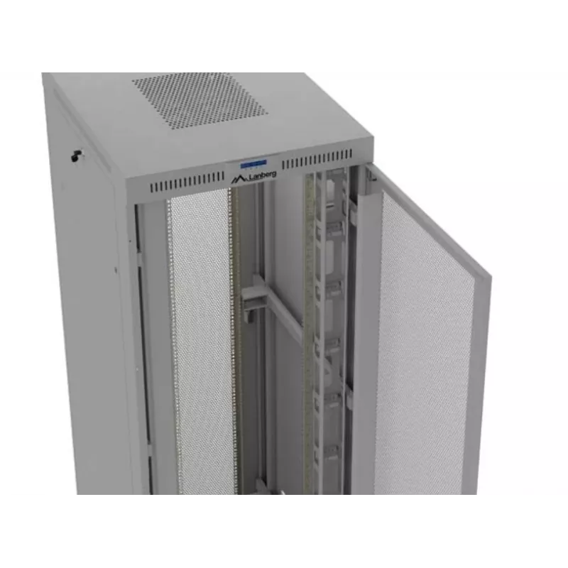 Armário rack 19 polegadas LANBERG FF01-8047-23SL 47U 800x1200 mm cinzento portas perfuradas