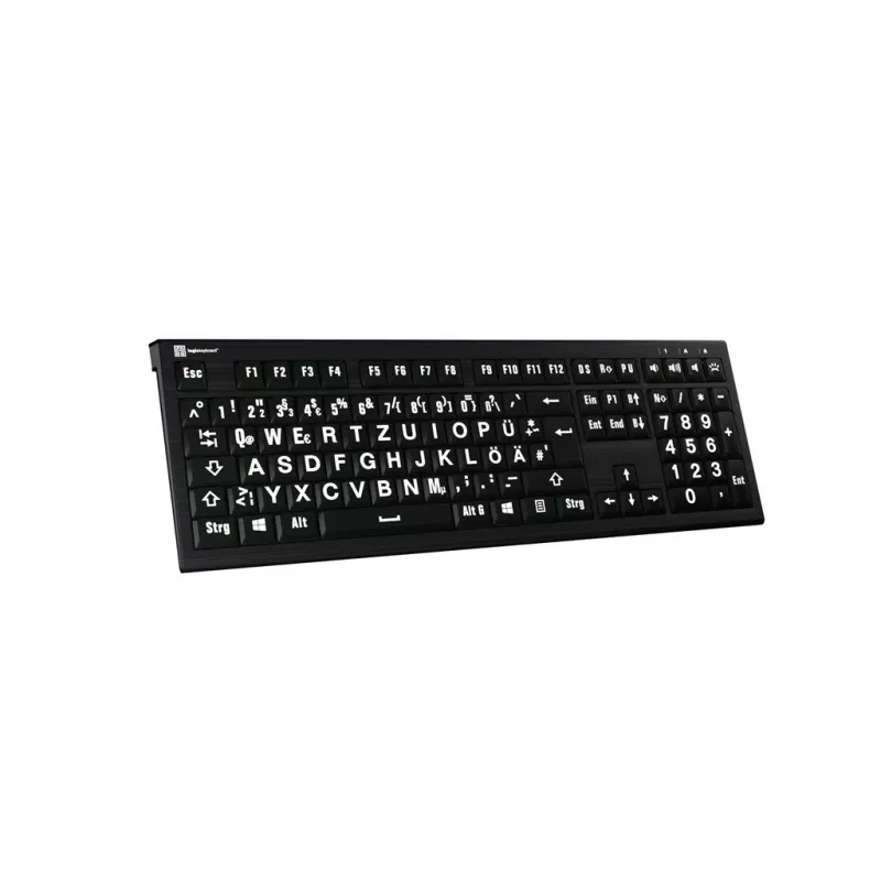 LogicKeyboard XL-Print Astra 2 branco sobre preto DE (PC)