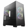 Caixa PC Midi Tower DeepCool CG380 3F – preto, 235×437×451 mm, suporta 2x120 mm ventoinhas laterais + 1x120 mm traseira, fonte de alimentação em baixo, HDD 2,5 polegadas/3,5 polegadas