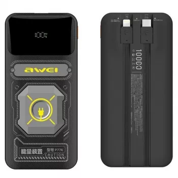 Powerbank 10000mAh 22,5 W P77K com cabo integrado