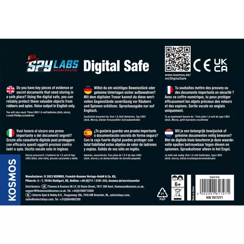 Spy Labs Incorporated Digital Safe, conjuntos de detetive versão multilingue