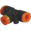 Tê Antari FTA-664 para tubos de fluido, ligações 2×6 mm e 1×4 mm