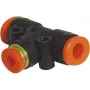 Tê Antari FTA-664 para tubos de fluido, ligações 2×6 mm e 1×4 mm