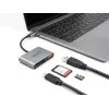 Leitor de cartões USB-C Delock 91016 para cartões SD e microSD com porta USB-A e USB-C PD