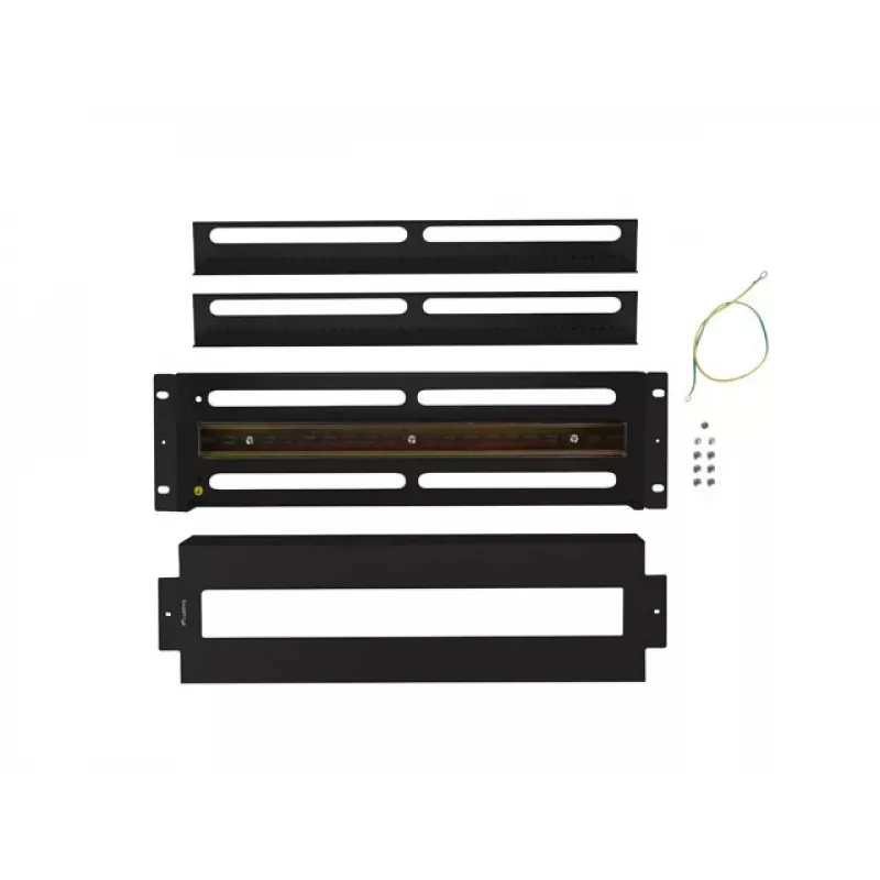 Lanberg AK-VDP103-B painel de distribuição de tensão de 19 polegadas 3U com calha DIN TS-35, preto