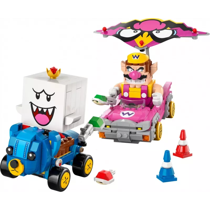 Conjunto de brinquedo de construção LEGO 72038 Super Mario Mario Kart Wario King Buu Huu – figuras de personagens e elementos de pista