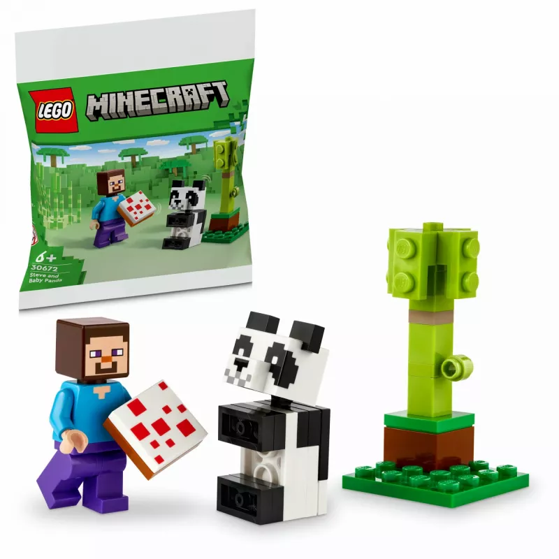LEGO Minecraft Steve e Panda Bebé 30672 Saco de plástico