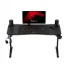 Secretária gaming huzaro Hero 3.6 — retangular 1400×600 mm, altura ajustável 560–790 mm, preto, pernas em H, tampo de 15 mm