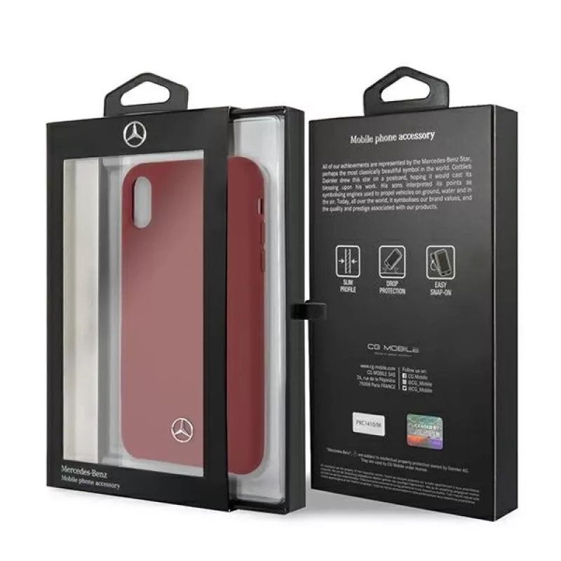 Mercedes-Benz capa rígida de silicone para Apple iPhone XR vermelho MEHCI61SILRE