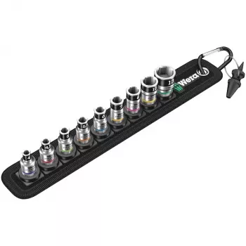 Belt A1 Zyklop Conjunto de chaves de caixa, 1/4 (preto, 10 peças, com função de retenção)