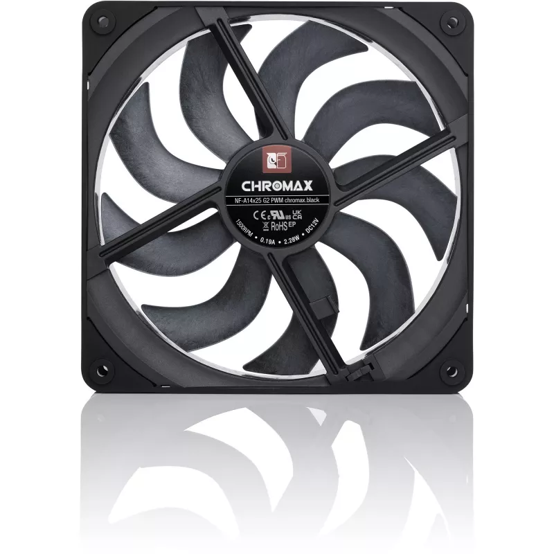 Ventoinha para caixa Noctua NF-A14x25 G2 PWM chromax.preto 140mm