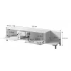 Móvel de TV Cama Meble MARMO 2D1S1K, 195x40x47,5 cm, branco mate/tampo superior branco mármore