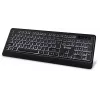 Teclado USB silencioso com retroiluminação e teclas rasas