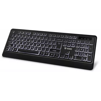 Teclado USB silencioso com retroiluminação e teclas rasas