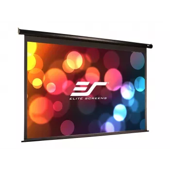 SALE OUT. Elite Screens Electric125H Tela de projeção 125'' 16:9 / Diagonal 312,5 cm, L 276,5 cm x A 155,7 cm / Caixa preta / Tela eletromotora / Montagem na parede e no teto / 1