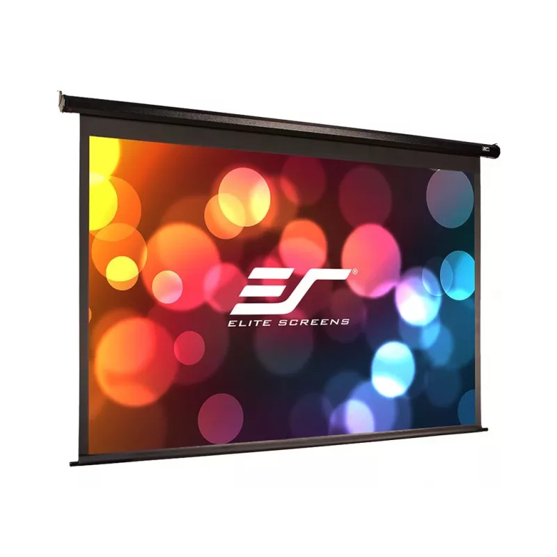 SALE OUT. Elite Screens Electric125H Tela de projeção 125'' 16:9 / Diagonal 312,5 cm, L 276,5 cm x A 155,7 cm / Caixa preta / Tela eletromotora / Montagem na parede e no teto / 1