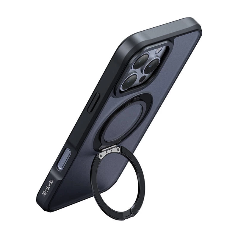 Capa protetora com MagSafe Mcdodo PC-4933 para iPhone 16 Pro Max com suporte integrado, preto