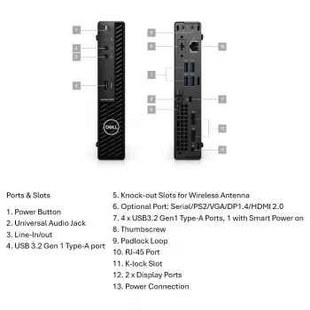 PC de secretária Dell OptiPlex 3090 (i5-10500T, 8GB RAM, 256GB NVMe, Intel UHD 630, Windows 11 Pro) Grade A recondicionado