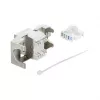 Delock 90990 Módulo Keystone RJ45 para LSA Cat.6A, sem ferramentas, metal blindado, prateado/branco