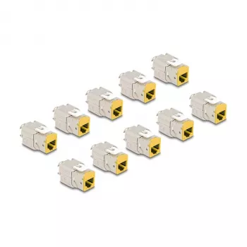 Módulo Keystone DeLOCK 88111 plano amarelo RJ-45 10 unid.