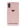Capa traseira com compartimento para cartões VixFox para iPhone X/XS — capa protetora rosa com compartimento para cartões